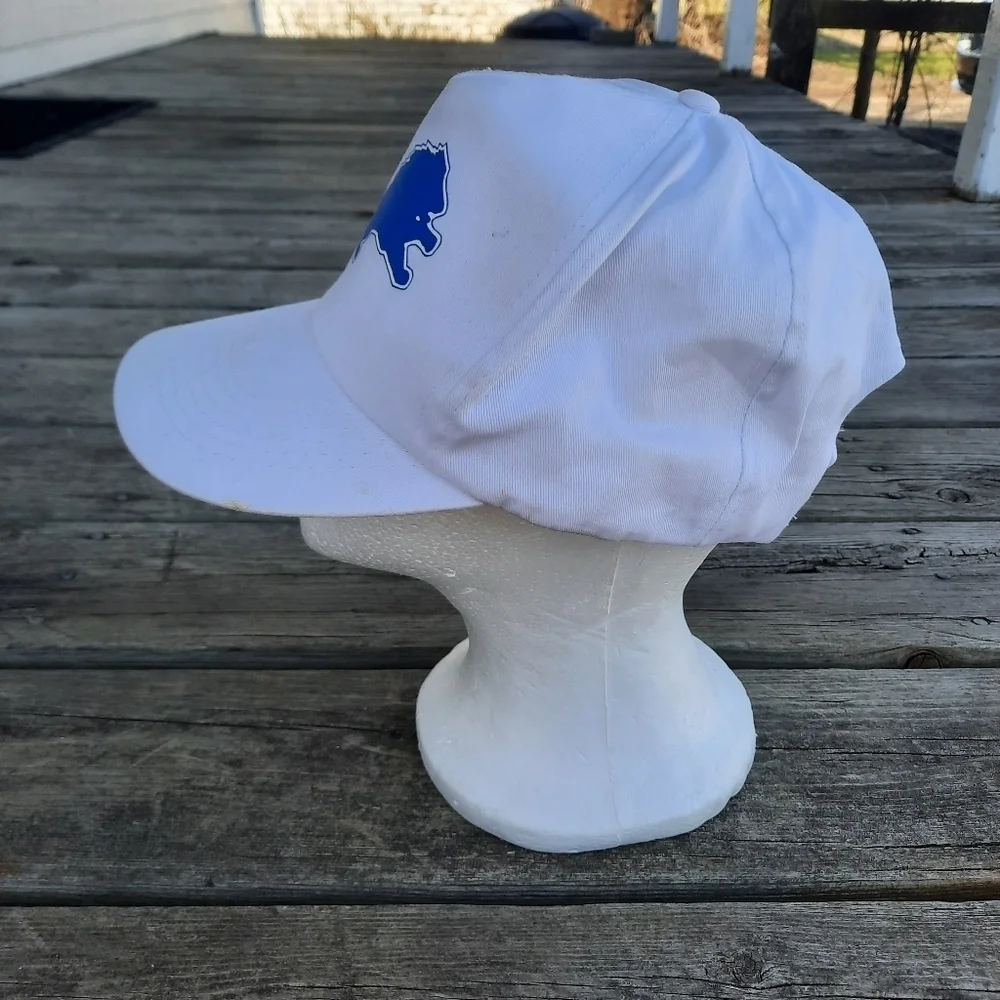 Vintage 90s Detroit Lions Kmart Promo Stadium Game Day White Trucker Hat *FLAWS*